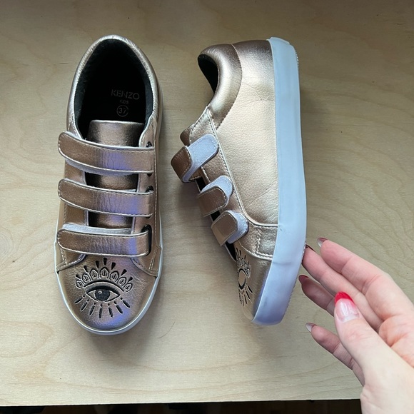 Kenzo embroidered gold sneakers - Picture 4 of 9